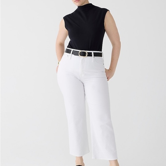 NWT J. Crew High Rise Curvy slim wide-leg jean in white